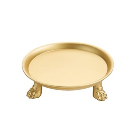 khtumeware 1 Pack 100% 4.5 Inch Solid Brass Gold Clawfoot Candle Dish - Pedestal Dish - Candle Holder - Jewelry Holder - Perfect for Wax Candles, Rings, and Trinkets