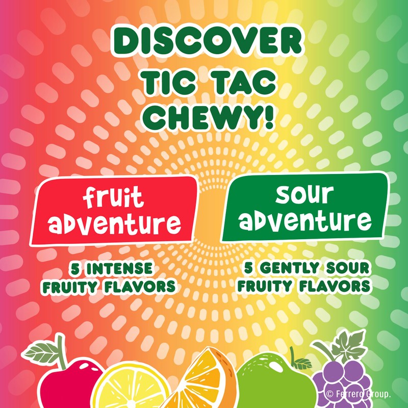 TIC TAC CHEWY! Sour Adventure Candy, Bulk 12 Pack, Sour