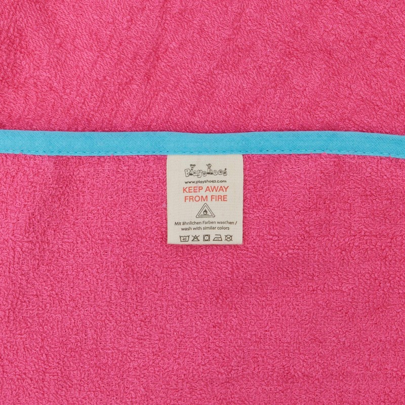 Playshoes Unisex Children's Terry Cloth Hooded Towel, 18 - Pink