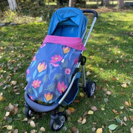 GO | Universal Waterproof footmuff | car seat Cosy Toes | Carrier & Sling Cover | Compact | Opens Flat as Play mat | Universal fit | extends newborn-4yrs (Floral)