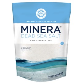 Minera Fine Grain Dead Sea Salt for Bath & Soaking – 15 lbs (3 x 5 lb Bags), Fast-Dissolving, 100% Pure & Natural, Unscented, Skin-Nourishing Bulk Sea Salt