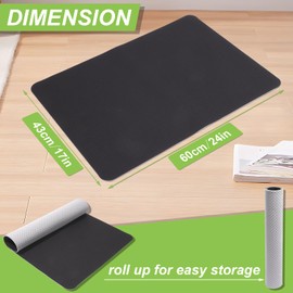 Non-Slip Workout Mat for Under Desk Ellipticals, Ellipse Leg Exerciser Machine Exercise Mat, for Seated Foot Pedal Exerciser, Enhance Stability & Protect Floor (Black, 23.6" L x 17" W, Thickness 0.2")