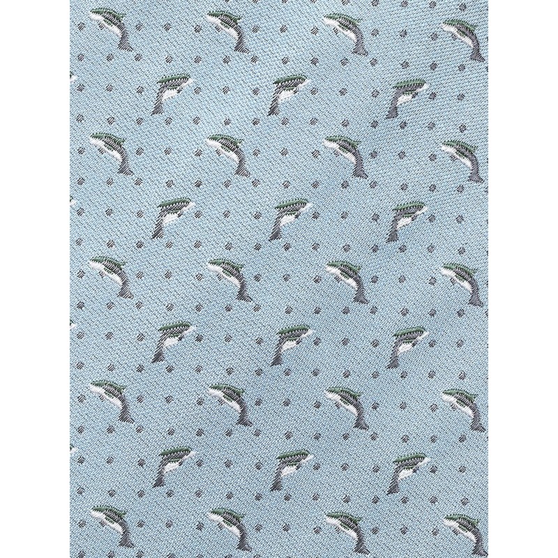 [COLORATA] Carolata Dolphin Pattern Necktie (100% Silk / Jacquard Woven),