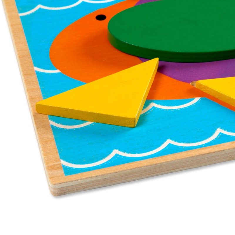 Melissa & Doug Beginner Wooden Pattern Blocks Educational Toy with