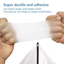 4 in x 7 ft Inflatable Patch Repair Kit Waterproof,TPU Air Mattress Patch Kit,Pool Repair Patch,Heavy Duty Pool Patches Repair Tape for Pool Swimming Ring Pool Floats Bounce House Air Bed Tent,2 Pcs