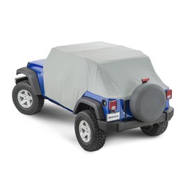 MasterTop Full Door Cab Cover Fits 2007-2018 Jeep JKU Wrangler 4 Dr with Hard or Soft top Removed|Made with Durable Waterproof Exterior and Paint Pampering Soft Interior|11110409, |Gray