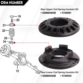 8Pcs Front Rear Upper & Lower Coil Spring Isolators Kit Fit For Jeep Grand Cherokee WJ WG 1999-2004 Coil Spring Insulator Replace For K160040 K160041 52088257AB 52088401AB K160061 K160042 52088346AB