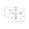 KVK K124CSPZ Double Mouth Horizontal Faucet with Outdoor Hose Connection