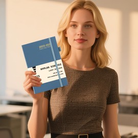 2025-2026 Diary A5 Day Per Page,Diary 2025-2026 A5 Page a Day Mid Year Planner,Academic Diary from Aug 2025 to Aug 2026,Daily&Monthly Planner with Pen Loop, Colorful Month Tabs,Inner Pocket (Blue)