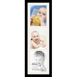 ArtToFrames Collage Photo Frame Single Mat with 3-8x10 Openings and Satin Black Frame.