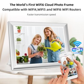 64GB 2K 11inch Digital Photo Frame WiFi6&5G Digital Picture Frame 100% sRGB 1920x1280 FHD IPS Touch Screen,Share Photos & Videos via Frameo App, Extend Storage by SD Card and USB Drive,Clock,Weather