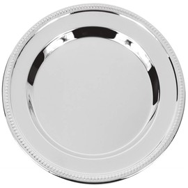 SILBERKANNE Plate 31 cm Pearl Edge Silver Plated Premium Silver-Plated in Top Workmanship