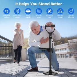 Adjustable Mobility Aid Tool,Standing Aid with Grab Handle,Hanging Rope,Elderly Standing Assist Devices with 7 Inch Reinforced Base,Supports for Elderly, Handicap Accessories for Daily Living