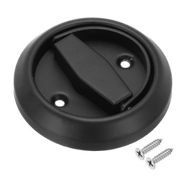 PATIKIL Recessed Sliding Door Pulls Handles 304 Stainless Steel Round Hidden Closet Finger Flush Knob with Screws for Door Drawer Wardrobe, Black