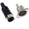 3 Pin DIN Male Plug + Female Adapter Socket Panel