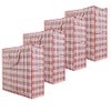 Pack of 4 Reusable Plastic Checkered Storage Laundry Shopping Bags