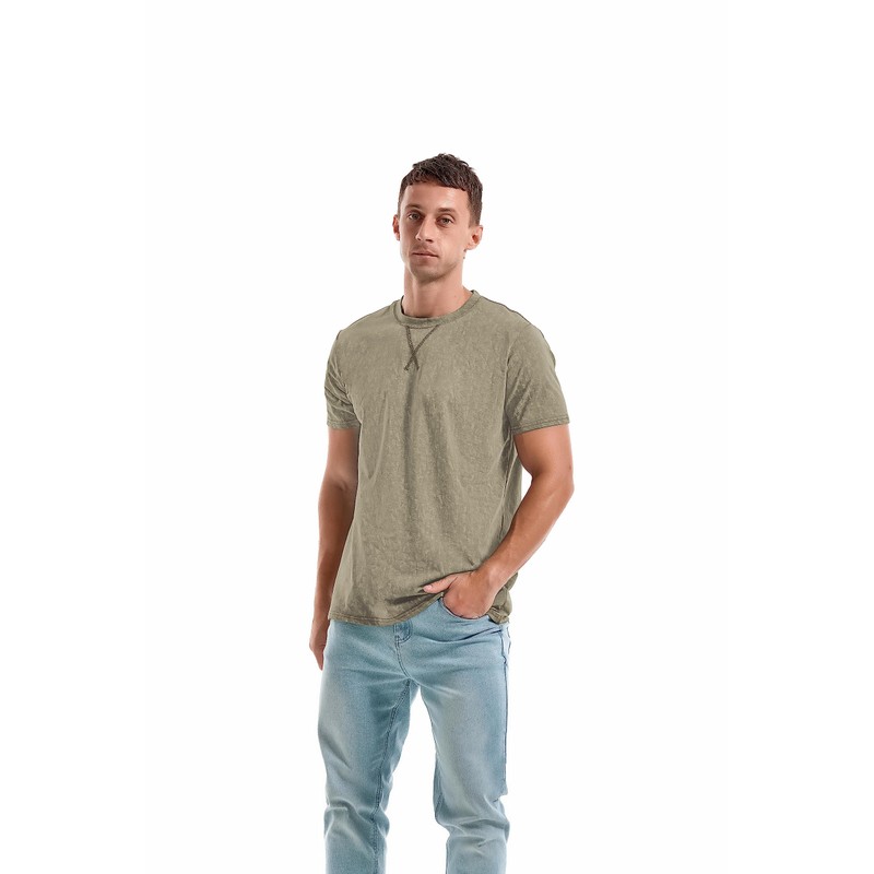 RONOMO Men's Basic V-Neck T-Shirt, Csx Military Green