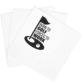 SharkBliss Funny Sarcastic Golf Quotes Cocktail Napkins, 100 Pack Born To Golf Forced To Work Disposable Paper Cocktail Napkins For Retirement Birthday Bachelor Party 2-Ply, 5x5"
