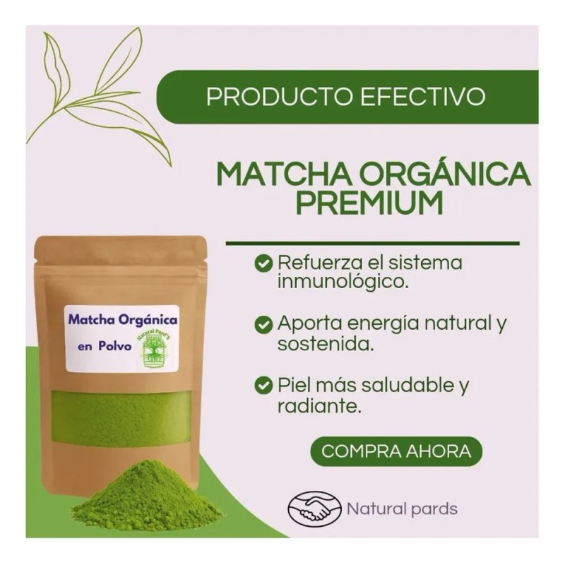Té Matcha Orgánica Premium 100% Natural Polvo 100g