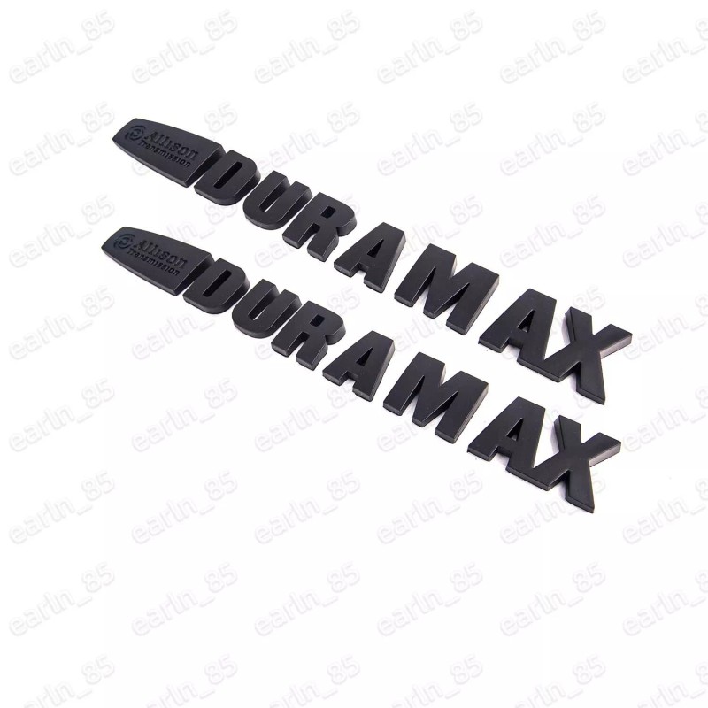 GM 2x Matte Black Allison Transmission Duramax Hood Emblem Badge