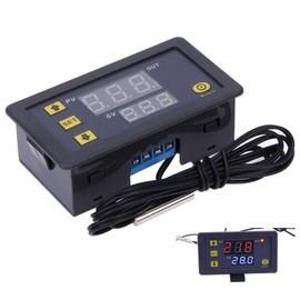 zalati Temperature Controller W3230 LCD Digital 20A 12V Thermostat Controller Meter with NTC 10K Sensor Probe