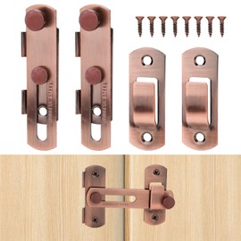 2pcs Barn Door Lock, Stainless Steel Sliding Door Latch 180 Degree Flip Door Locks and Latches Multiple-Use Door Hardware for Garage Gate Bathroom Cabinet Bedroom (Rose Gold)