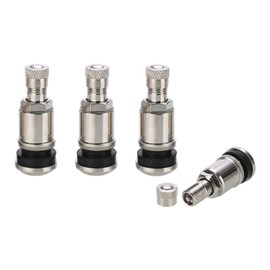 Pack of 4 Metal Valves Silver Rim Valves, Car Tyre Valve 11.3 mm, Universal Metal Valves for Cars, Trucks (Silver)