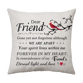 Aconesong Memorial Cushion Cover for Loss of Friend - Bereavement Gift: 'In Memory of Best Friend' 45 x 45 cm