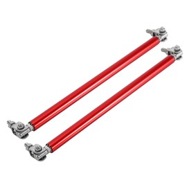 Varillas de Soporte del Labio del Divisor Delantero 1 par Ajustable 20 cm Barra de Soporte del Parachoques Delantero del automóvil Puntal Divisor de Labios Difusor Varilla del puntal Barras(Rojo)