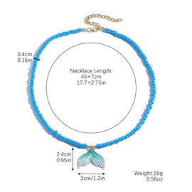 JOYEAR Starfish Necklace,Seashell Beachy Necklaces Summer Jewelry Hawaiian Boho Necklace for Women Gift (Shell-M)