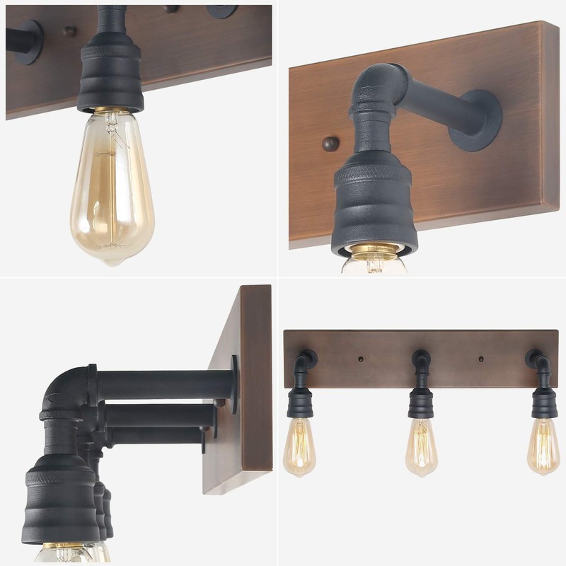 LNC Bathroom Light Fixture, Farmhouse 3-Light Vanity Lights, Wall Sconce