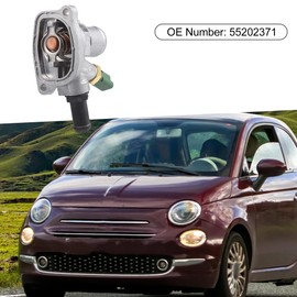 A ABSOPRO Engine Coolant Thermostat Housing Assembly for Fiat 500 2007-2020