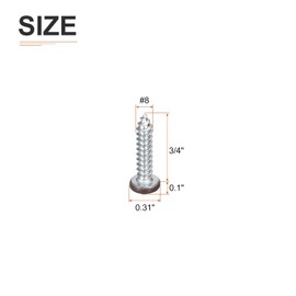 DTGN #8x3/4" Brown Pan Head Phillips Sheet Metal Screw - 25Pack - Zinc Plated Carbon Steel Self-Tapping Screw Wood Screws