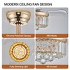 DuMaiWay 30" Golden Chandelier Ceiling Fan with Light Crystal Modern