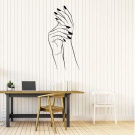 17 x 35 in Nail Salon Wall Decal Vinyl Sticker - Nail Polish Manicure Pedicure Shop Beauty Salon Interior Decor - Inspirational Nail Quote Logo for Wall Window Door - Room Decoration Art BSD2144