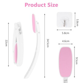 LOPHE Lotion Applicator for Back, Foldable Back Cream Applicator, Detachable Long Handled Cream Applicator, 2 in 1 Back Scrubber for Shower, Body Brush Bathing Accessories for Men Women (Pink)
