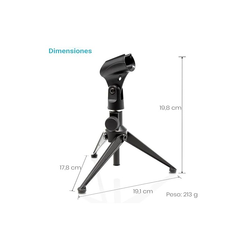 Pyle soporte para micrófono de escritorio - tripie ajustable en