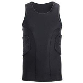 Minimal Su Protective Gear Guard Impact Underwear Sports Training Shirt Padded Football Jersey Vest Basketball Tank Tops Black XL
