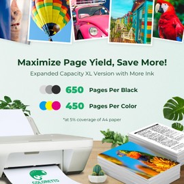 COLORETTO Remanufactured Replacement (1 Black, 1 Colour) for HP 300XL 300 XL Ink Cartridge for use with PhotoSmart C4600 C4780 D2560 D5560 F2420