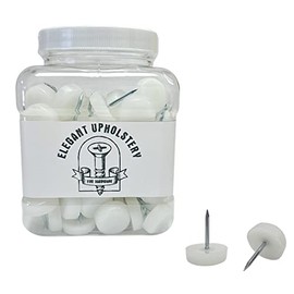 Elegent Upholstery 3/4'' Furniture Foot Leg Protectors Nail Glides White Nylon - 100 Pack