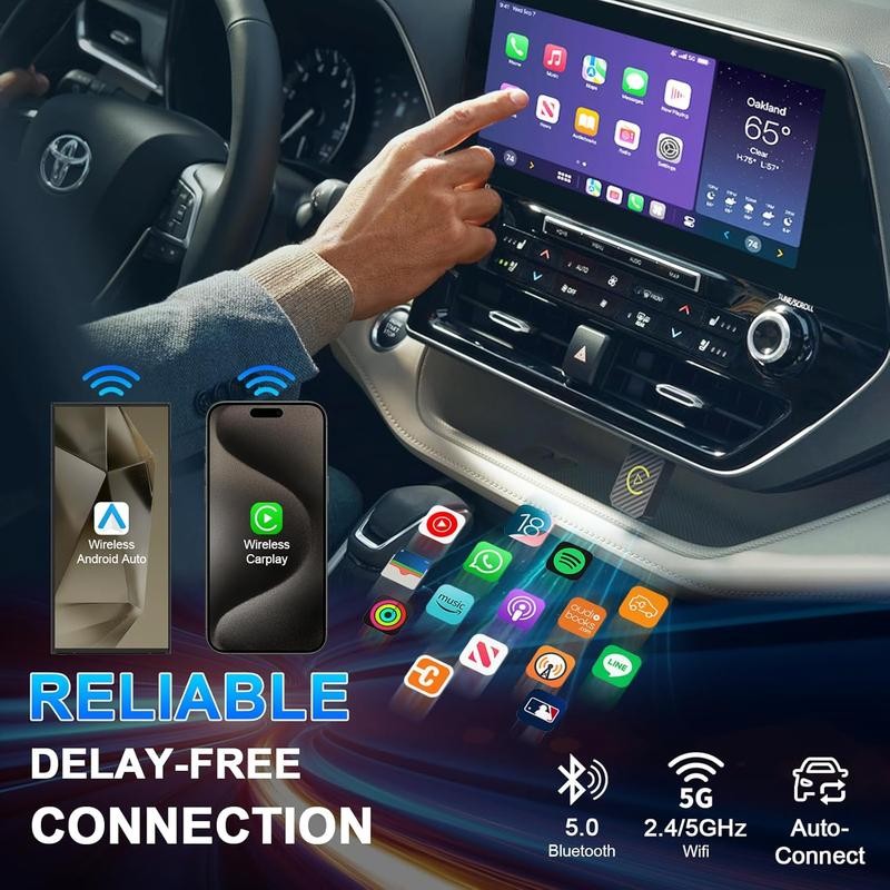 2 in 1 Wireless Apple CarPlay Adapter, for both Apple