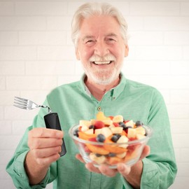 Ssiyiya 2Pcs Disability Aids Cutlery Sets Bendable Spoons Fork Easy Grip Soft and Comfortable Grips Handled Cutlery - Teaspoon (black)