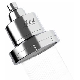 THE JULIET FILTERED SHOWER HEAD - Luxury High Pressure Shower Head with Filters - Removes Impurities for Healthier Hair and Skin - Reduces Hair Breakage, Skin Dryness & Irritation (Polished Chrome)
