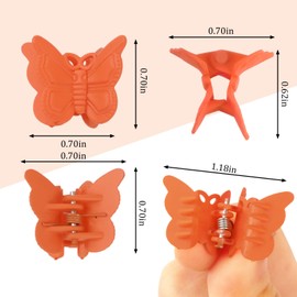 60 Pcs Mini Matte Orange Butterfly Hair Clips Cute Small Butterfly Hair Claw Clips with Box Package 90s Y2K Orange Hair Accessories for Girls Women