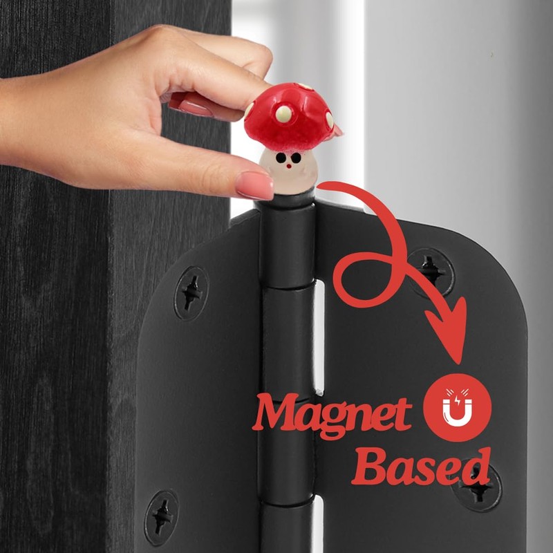 Glow in The Dark Mushroom Family Hinge Heads - Door