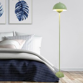 COSYLUX Modern Floor Lamp for Living Room, Industrial Tall Standing Lamp for Bedroom, Metal Shade Reflecting Light Reading Floor Lamp for Office, Nursery Room, Corner(Pastel Green)