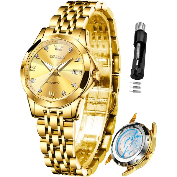 OLEVS Automatic Watch for Women Diamond Self Winding Luxury Elegant