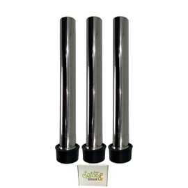 8" Stainless Steel Bar Sink Overflow Pipe 3-Pack | 1 1/2" Drain Diameter | by Dasher's Spice & Beans