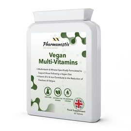 Vegan Multivitamin and Mineral Supplement 60 Tablets | 24 Vitamins and Minerals | Support Immune Function and Reduce Fatigue | UK Manufactured to GMP Standard