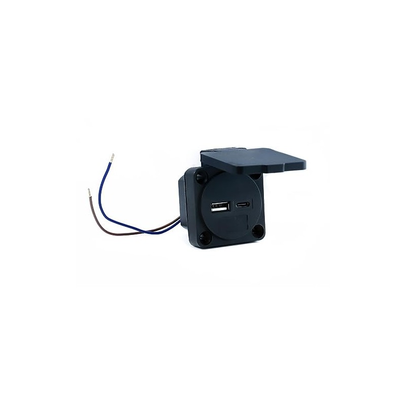 HOLZER USB Recessed Socket & Mounted Socket / 2 x